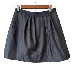 J.Crew Womens‎ Silk Pleated A-Line Mini Skirt Party Cocktail Black Size 2 tulip